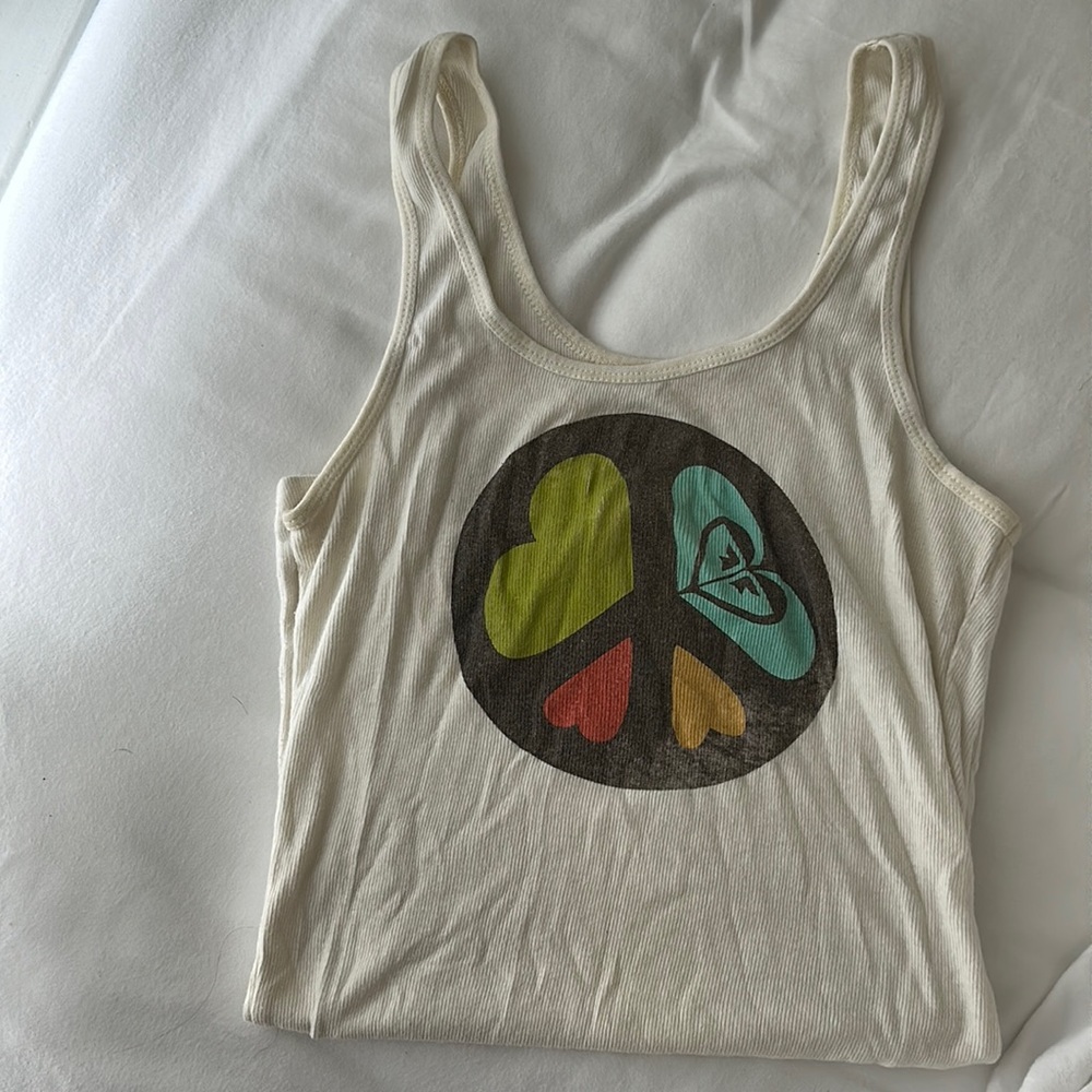 roxy tank top, fits any size from small-large & would be cute cropped!